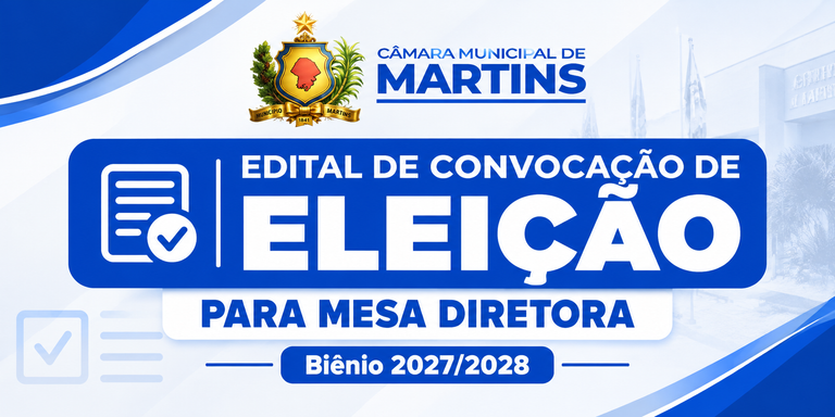 Leia mais sobre o artigo Edital de convocação de eleição para a Mesa Diretora Biênio 2027/2028